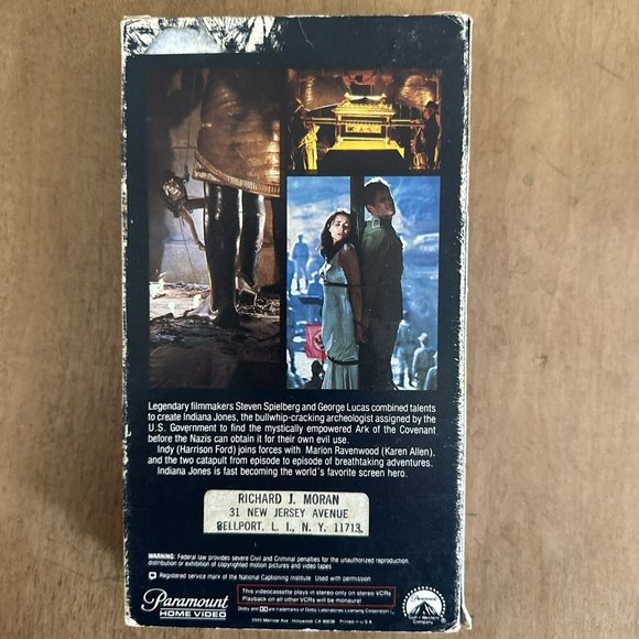 Paramount Indiana Jones and the Raiders of the Lost Ark VHS Tape - Picture 2 of 2